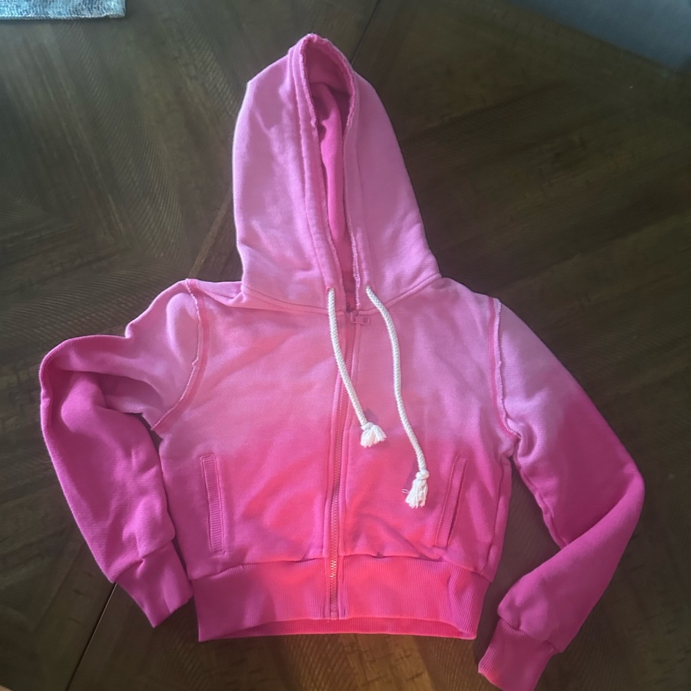 American eagle pink zip up hoodie